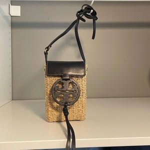 Tory Burch Raffia Phone Crossbody